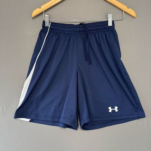 Under Armour Blue Loose Fit Shorts Size Small 100% Polyester Activewear Workout - Picture 1 of 12